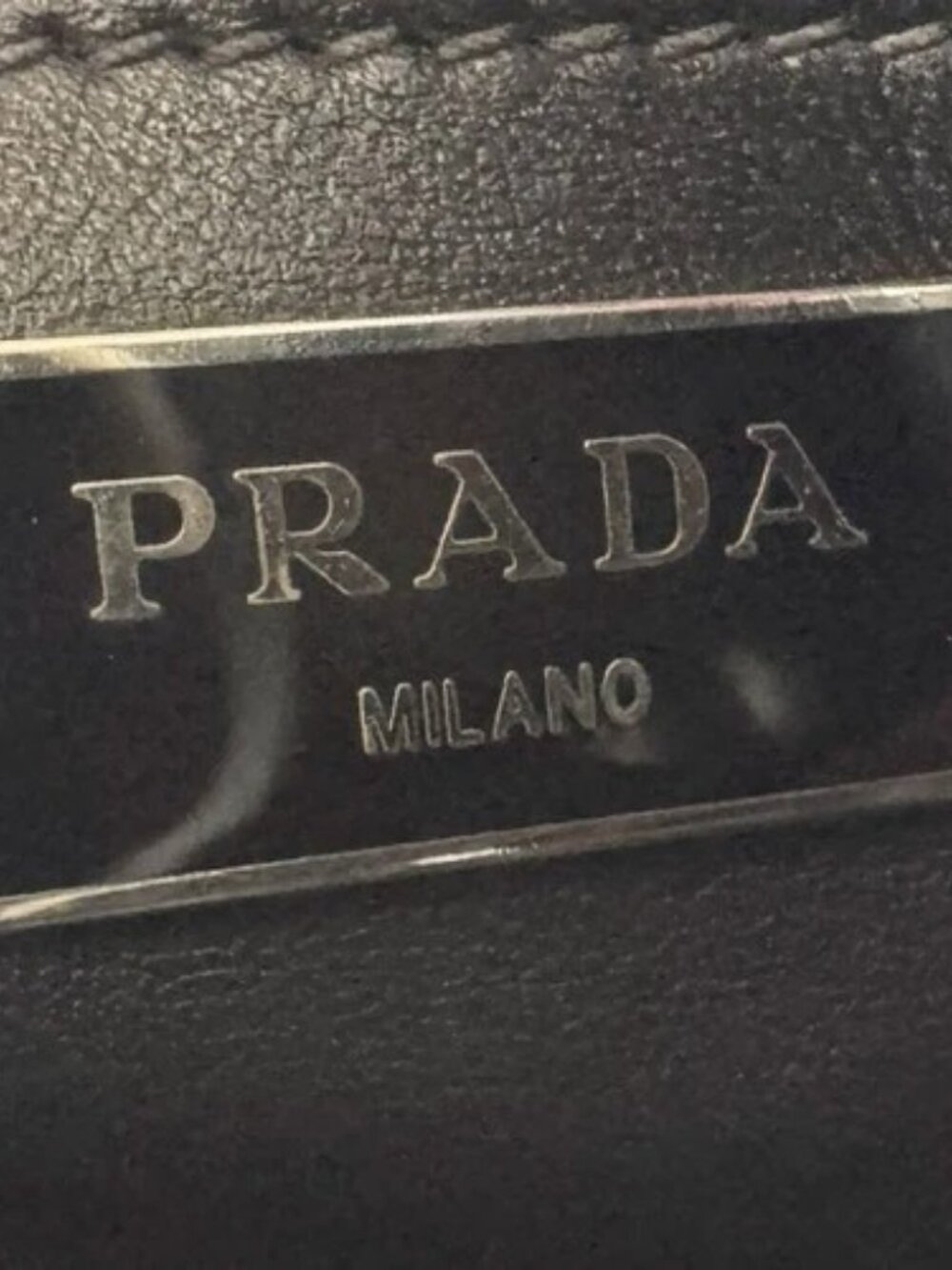 Auth PRADA Handbag Shoulder Bag Red/Silver Leather/Metal - z9575 - Picture 14 of 14